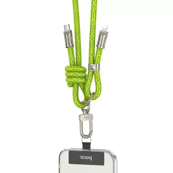 Кабель Hoco GH7 Elegant series adjustable messenger lanyard Type-c to IP (rechargeable) [Fluorescent-Green]